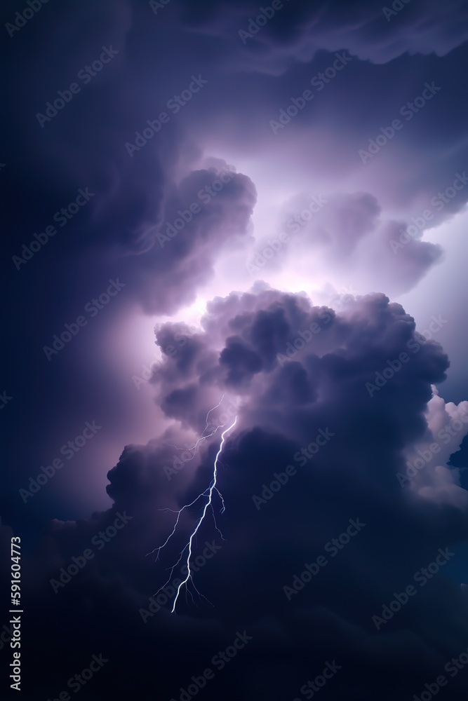 dark cloudy sky with lightning flash , in the style of tonalist color scheme