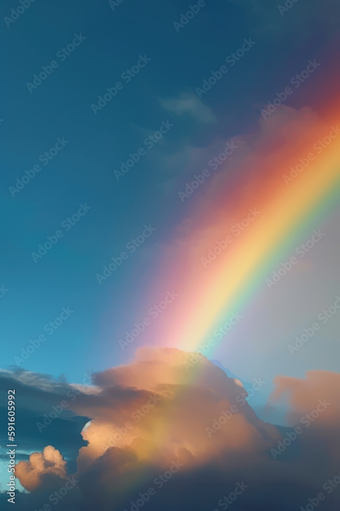 rainbow in sky, image of beautiful rainbow, rainbow and cloud