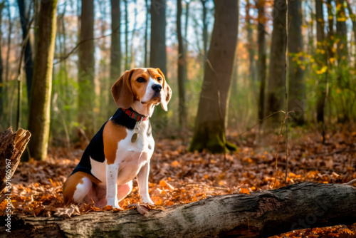 Fototapeta beagle puppy in the park