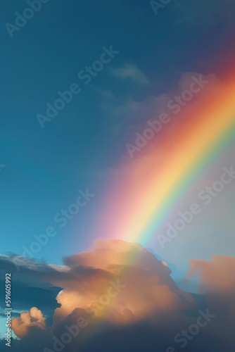 rainbow in sky, image of beautiful rainbow, rainbow and cloud