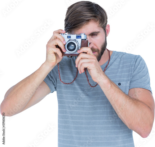 Portrait of young man photographing 