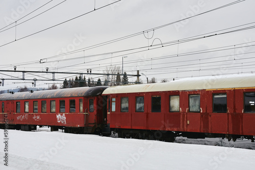 parked vintage train