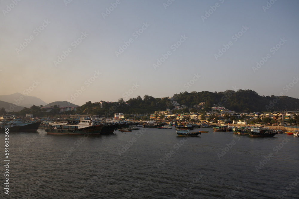 Boats in Harbor, Cheung Chau Island, China Boats in Harbor, Cheung Chau Island, China