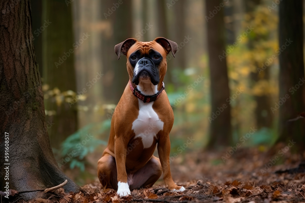 Boxer dog in the park Boxer dog in the park