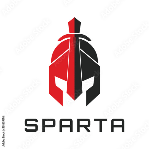 Spartans Armour with Swords Logo Vintage Vector Illustration Design