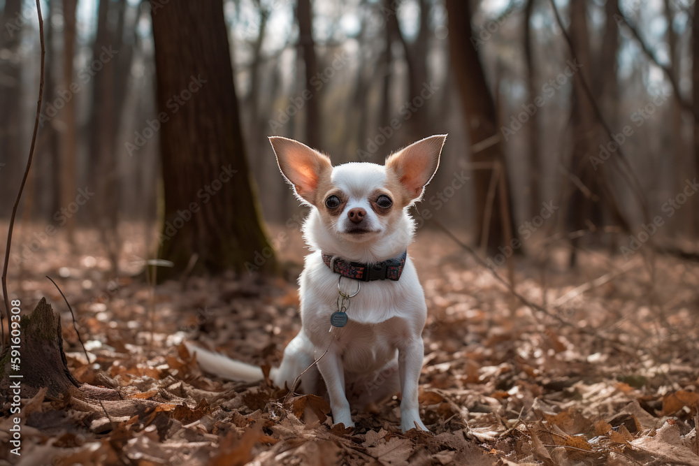 chihuahua dog portrait in the park