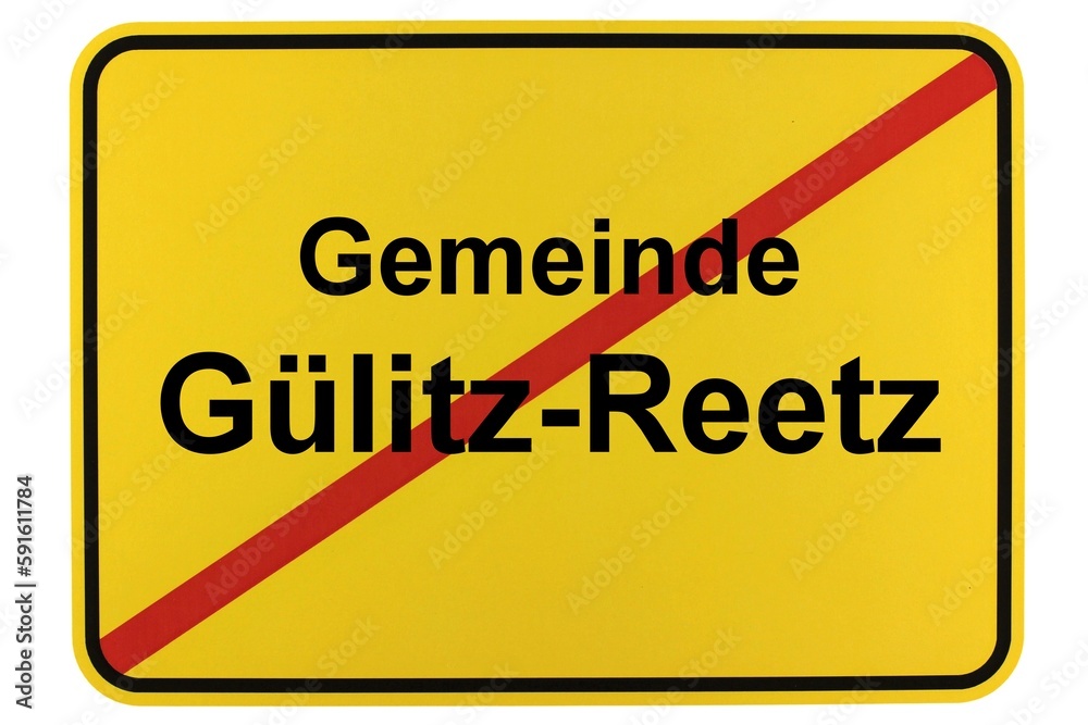 Illustration eines Ortsschildes der Gemeinde Gülitz-Reetz in Brandenburg Illustration eines Ortsschildes der Gemeinde Gülitz-Reetz in Brandenburg