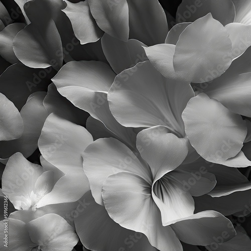 Delicate close up flowers, desaturated. Generated AI.