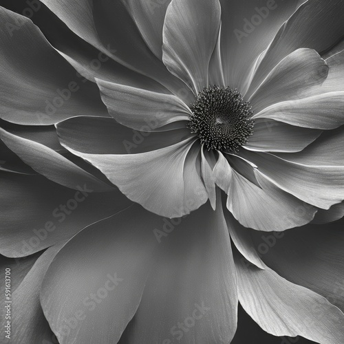 Delicate close up flowers, desaturated. Generated AI.