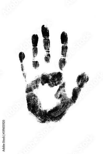 Handprint black png..Taken to compare fingerprints.