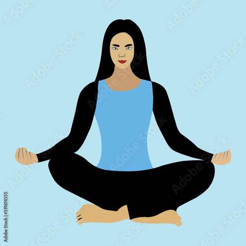 Photo of a woman exercising Avatar drawing in Black and white