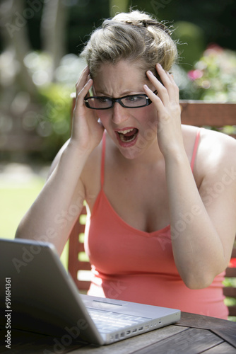 Woman with Computer Problem photo