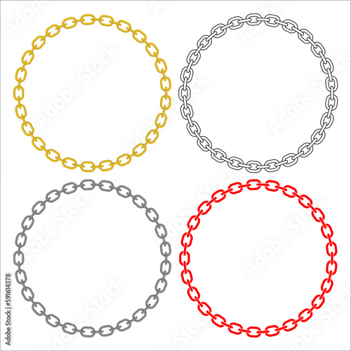 set of chain frames with circle