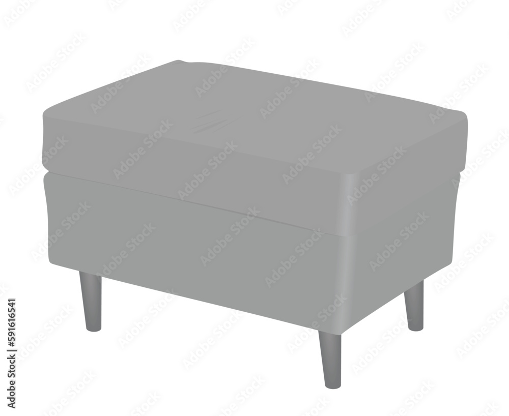 Grey short leg chair stool. vector Grey short leg chair stool. vector