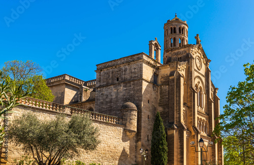 Saint Théodorit d'Uzès cathedral and the Fenestrelle tower in Uzès, in the Cévennes, Gard, in Occitanie, France photo