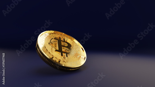 Bitcoin falling on a dark background