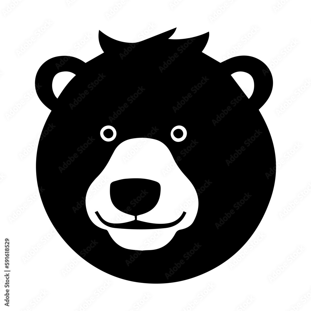 Naklejka premium cute bear animal isolated, vector illustration design black and white