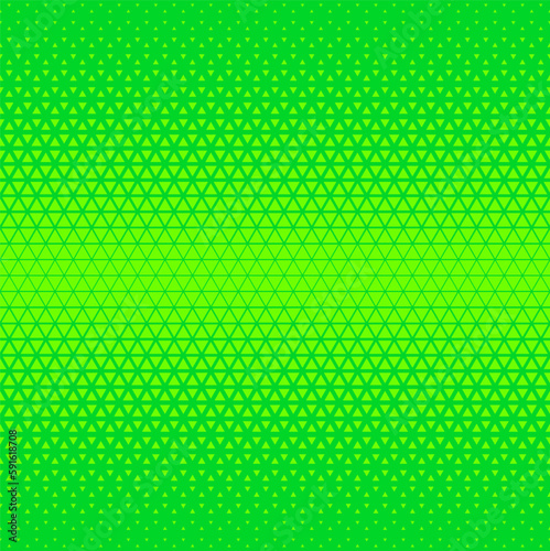 Lime green halftone triangles pattern. Abstract geometric gradient background. Vector illustration.