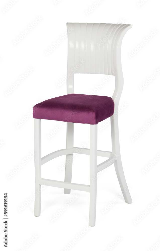 wooden chair isolated on white background .