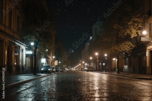 street in the night created with Generative AI technology © Robert Herhold