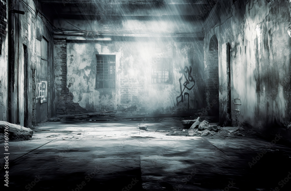 Obraz premium Old vintage grungy black texture background. Generative AI. 