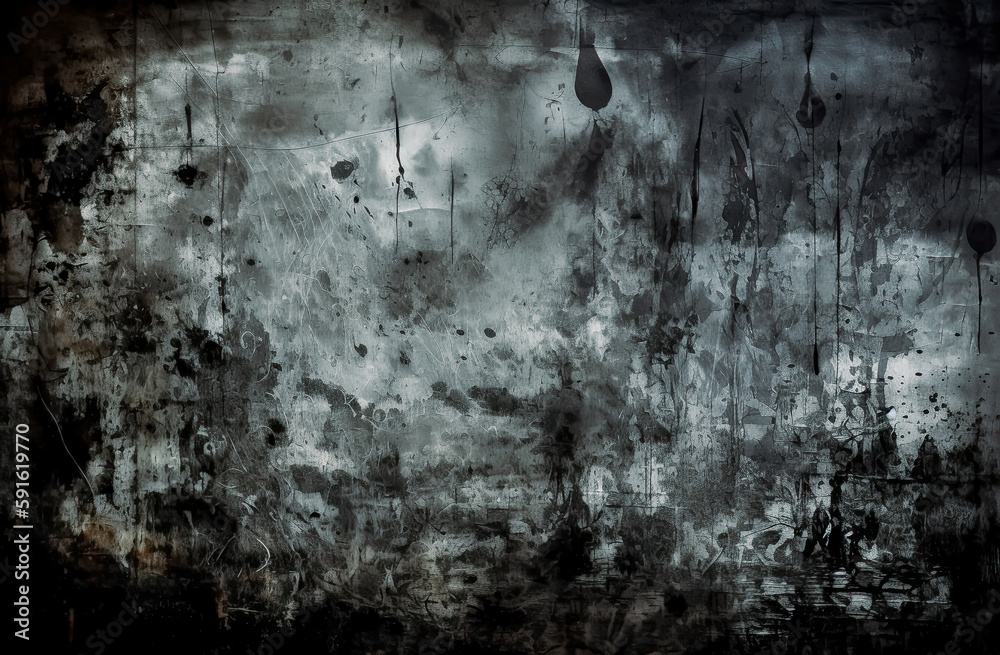 Old vintage grungy black texture background. Generative AI.
