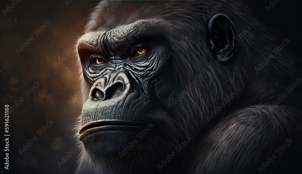 Gorilla. Created with Generative AI technology