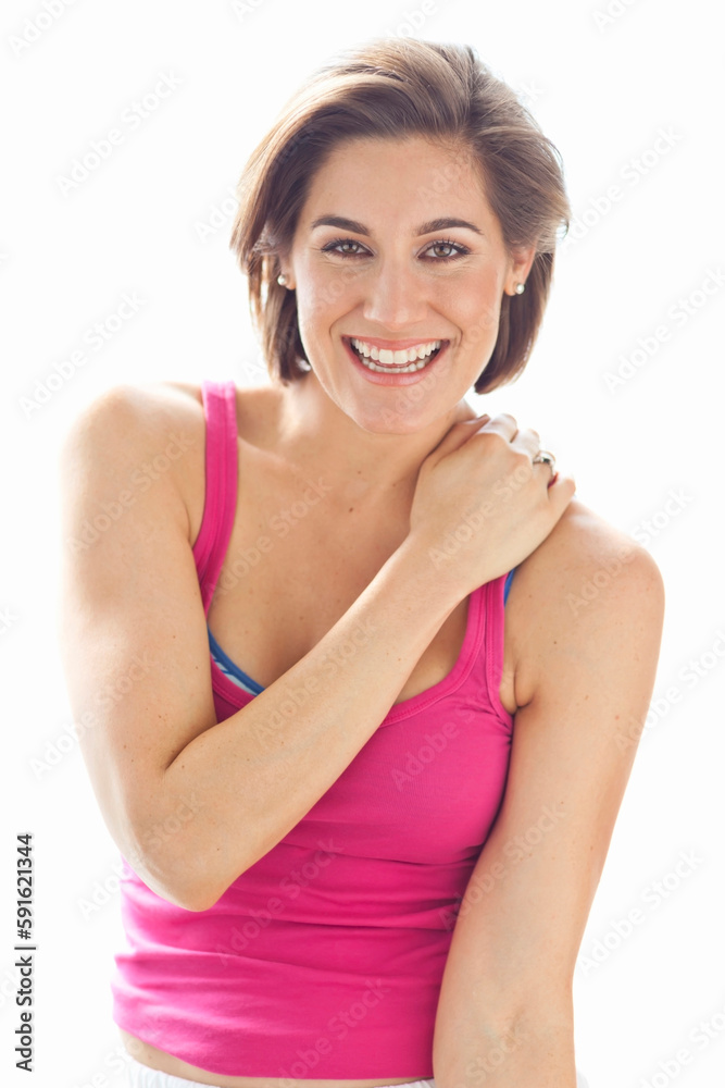 Portrait of Young Woman wearing Tank Top in Studio Portrait of Young Woman wearing Tank Top in Studio