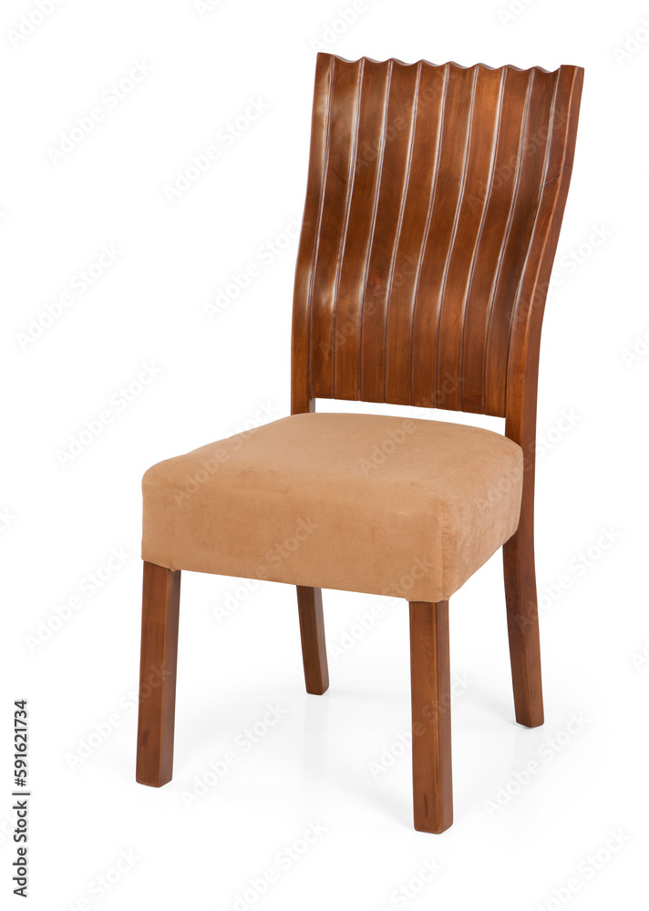 wooden chair isolated on white background . wooden chair isolated on white background .