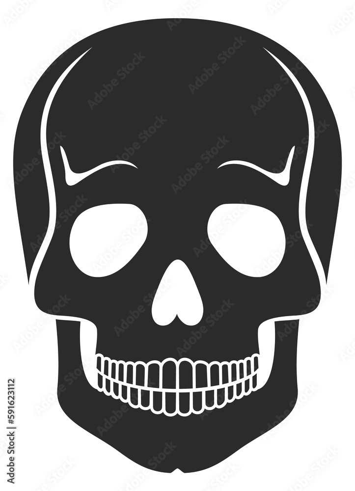 Black skull silhouette. Death icon. Horror symbol Black skull silhouette. Death icon. Horror symbol