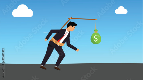 businessman chasing money