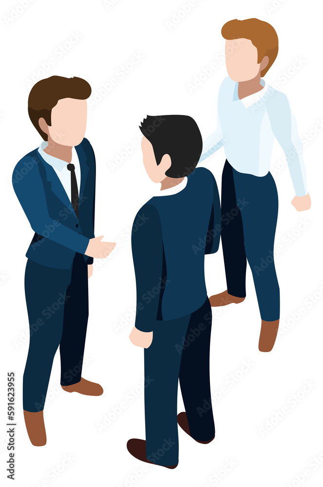 Collagues talking. Business people conversation. Isometric icon Collagues talking. Business people conversation. Isometric icon