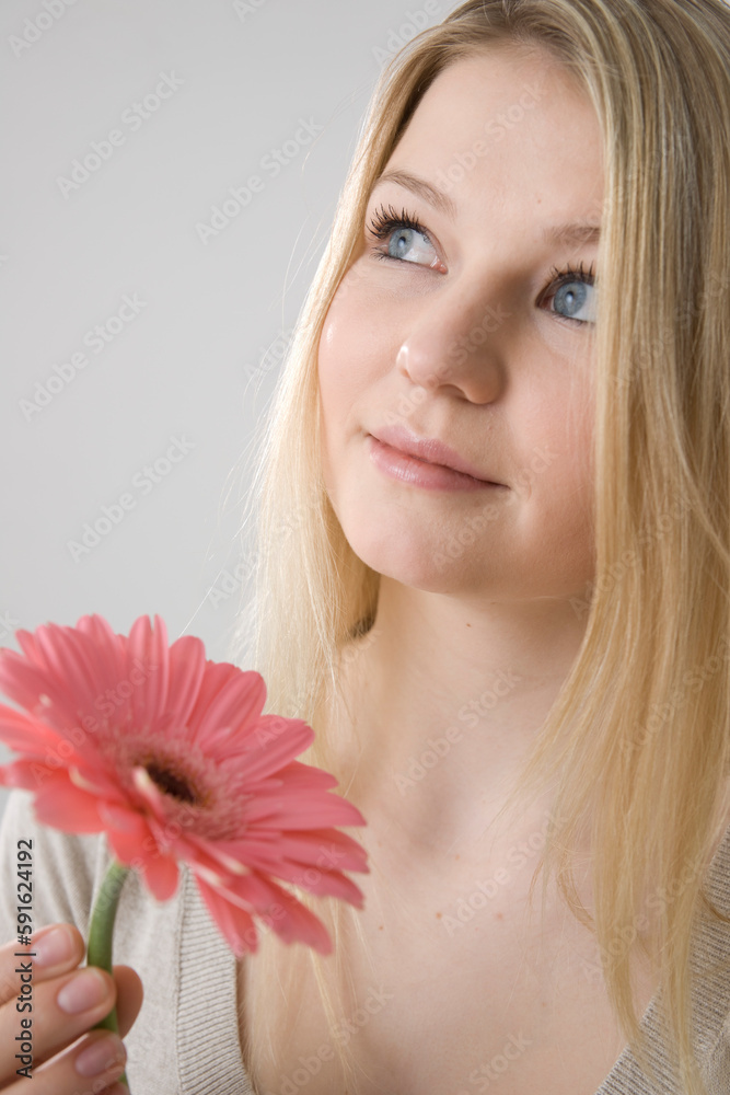Woman Holding Flower Woman Holding Flower