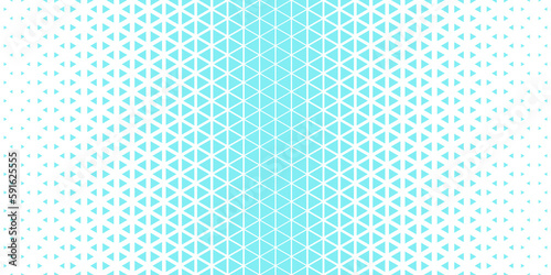 White blue halftone triangles pattern. Abstract geometric gradient background. Vector illustration.