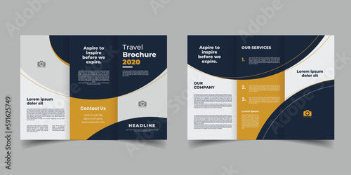 business travel trifold brochure template design 
