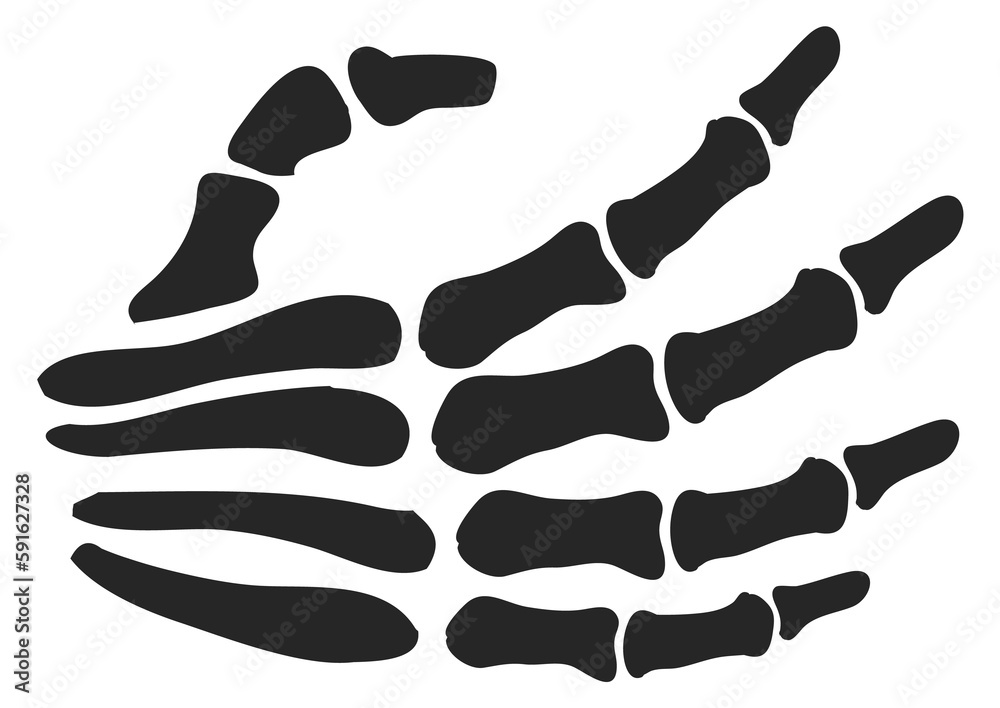Skeleton palm black icon. Human hand bones silhouette Skeleton palm black icon. Human hand bones silhouette