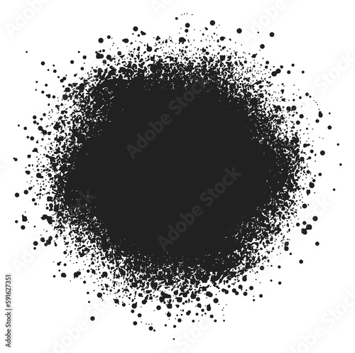 Ink spray splash. Black paint blob splatter
