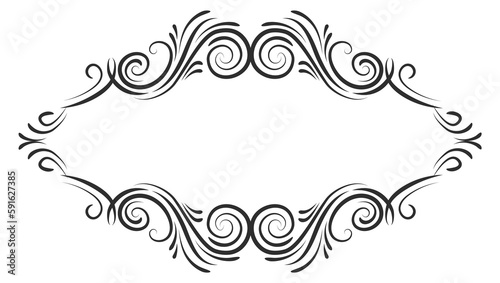 Elegant frame with calligraphic swirls. Decorative ornate border