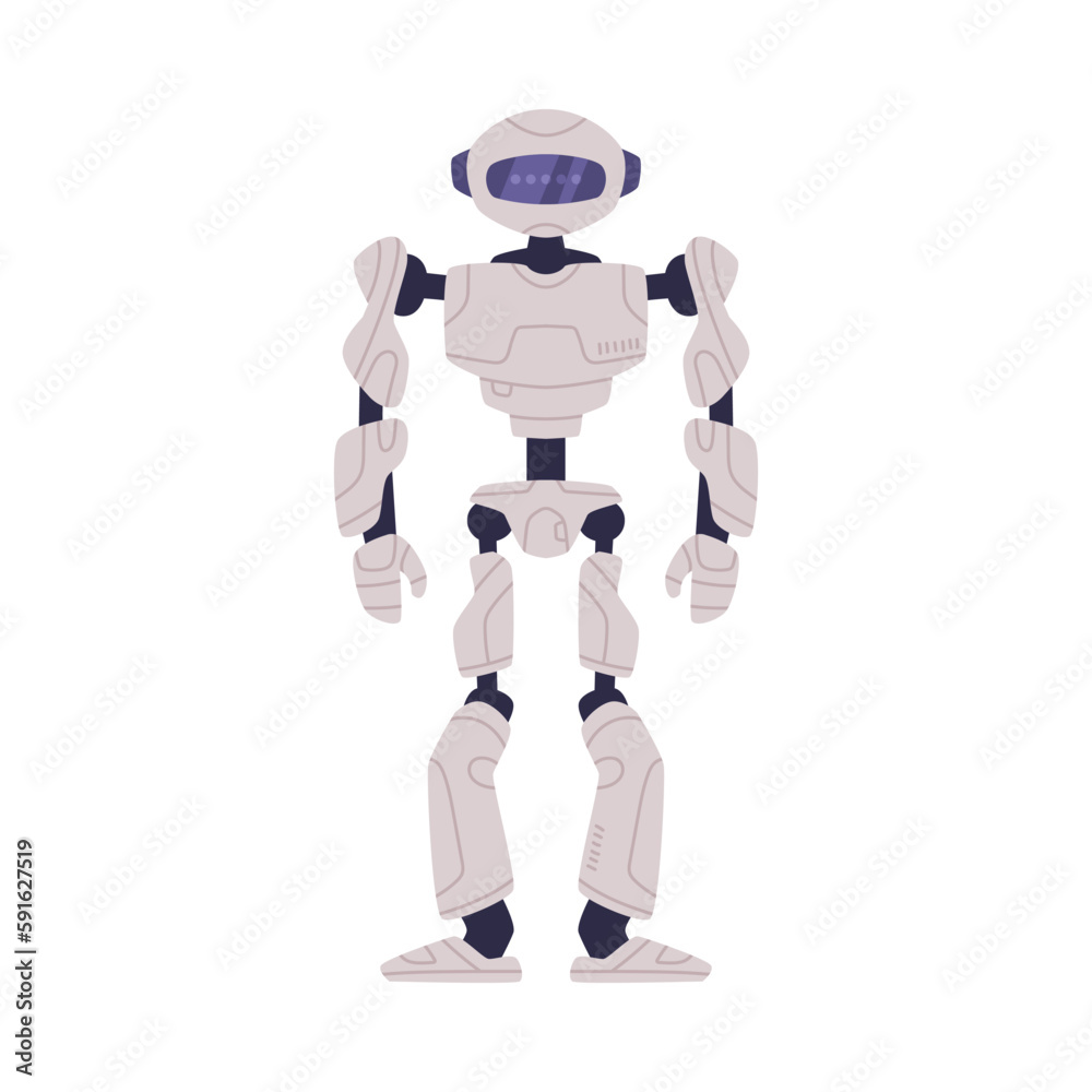 Robot or Humanoid Bot with Metal Joints as Future Technology Device Vector Illustration Robot or Humanoid Bot with Metal Joints as Future Technology Device Vector Illustration