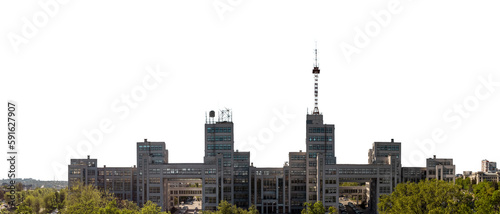 Aerial Derzhprom building panorama, isolated photo