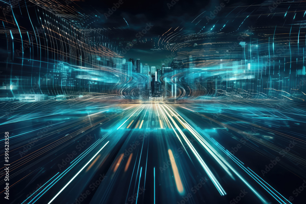 data speed way as internet background created with Generative AI technology data speed way as internet background created with Generative AI technology