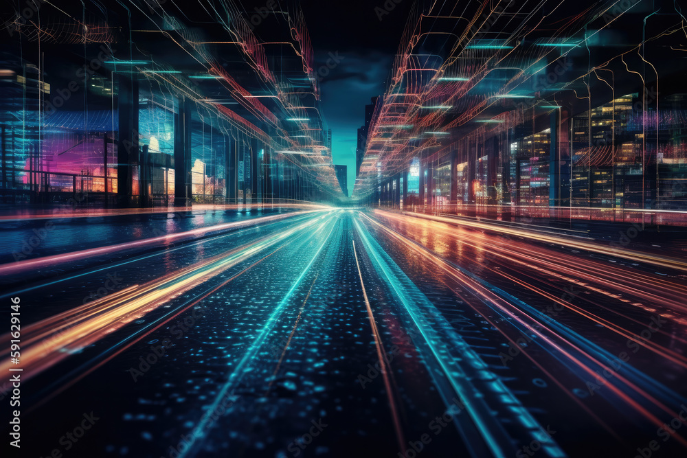 data speed way as internet background created with Generative AI technology data speed way as internet background created with Generative AI technology