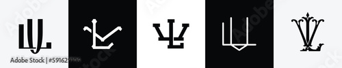 Initial letters LV Monogram Logo Design Bundle photo