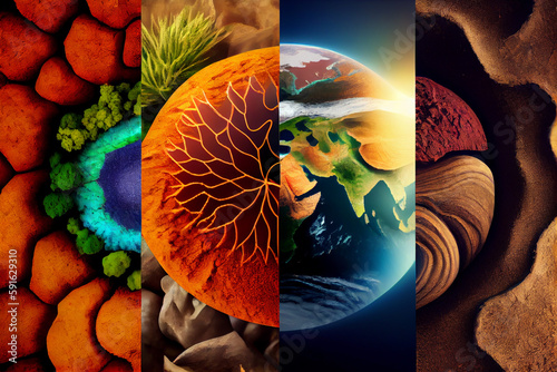 Collage of different types of earth textures.