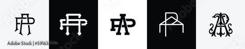 Initial letters AP Monogram Logo Design Bundle