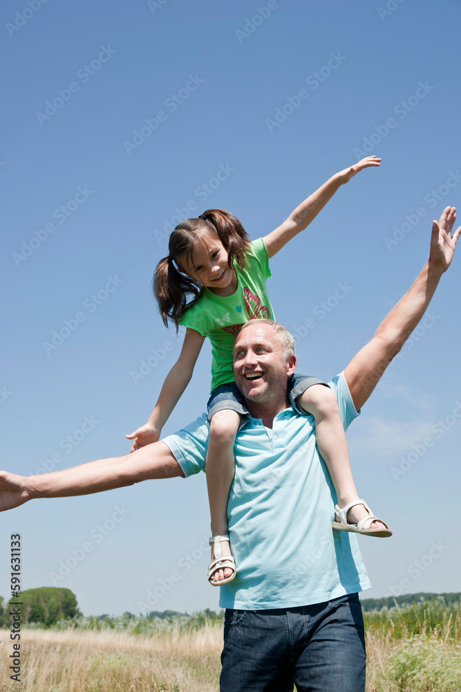 Portrait of Man and Daughter, Mannheim, Baden-Wurttemberg, Germany Portrait of Man and Daughter, Mannheim, Baden-Wurttemberg, Germany