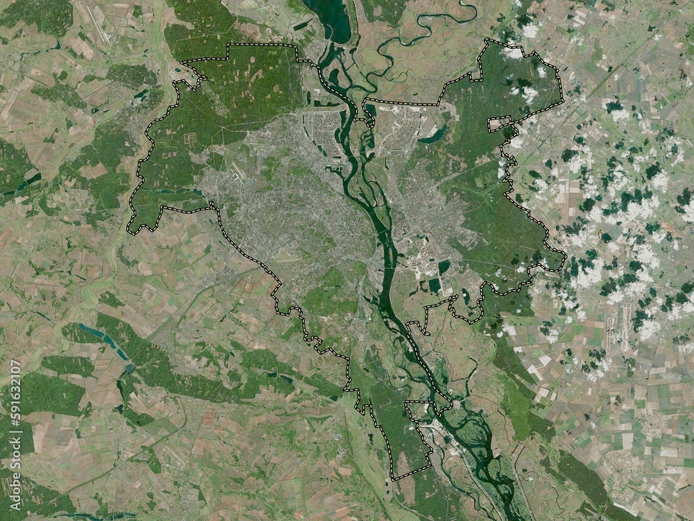 Kiev City, Ukraine. High-res satellite. No legend