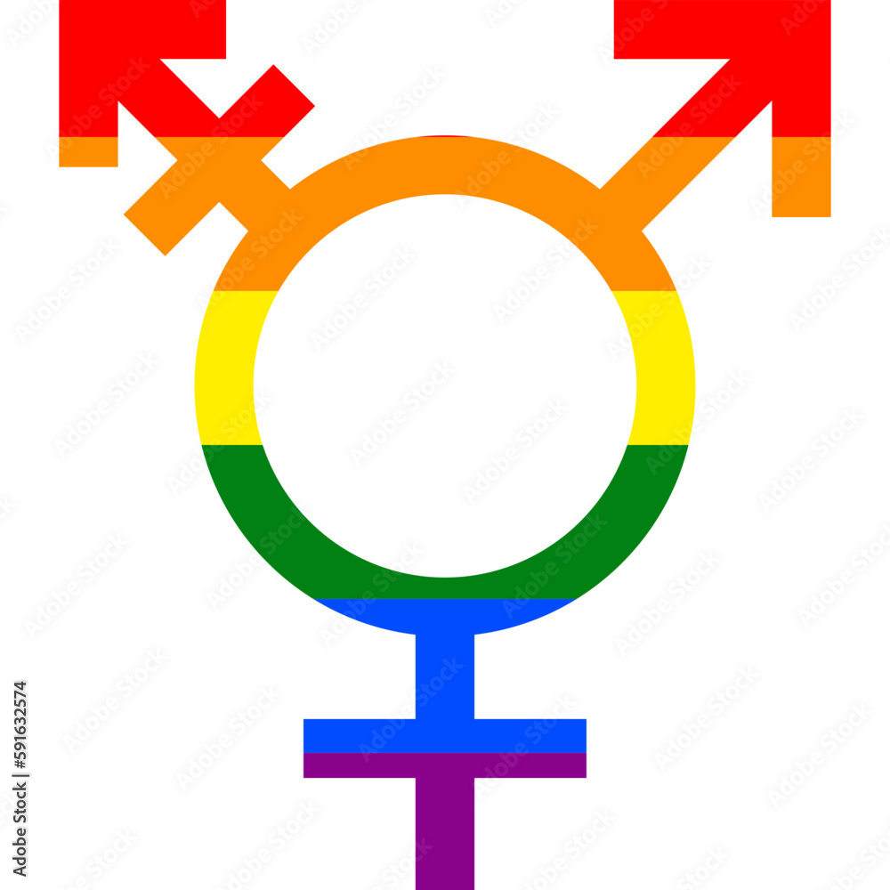Fototapeta premium Transgender gender orientation rainbow symbol sexual icon