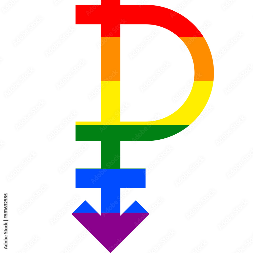 Obraz premium Pangender gender orientation rainbow symbol sexual icon