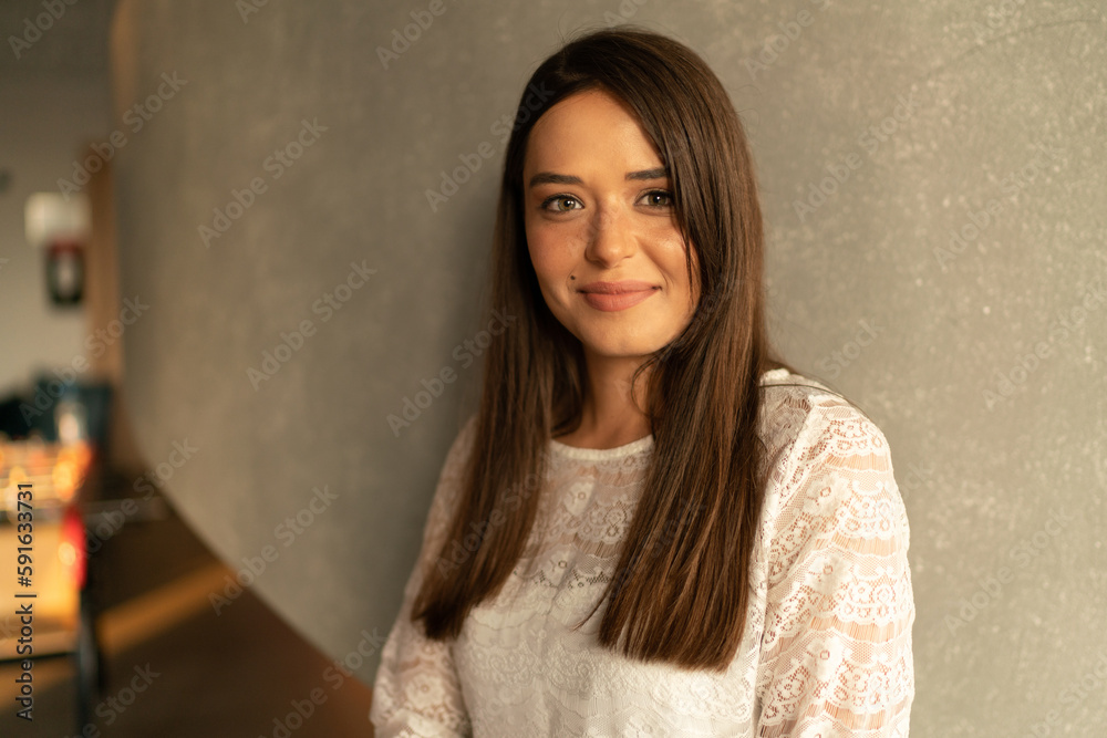 Fototapeta premium Young charming woman portrait